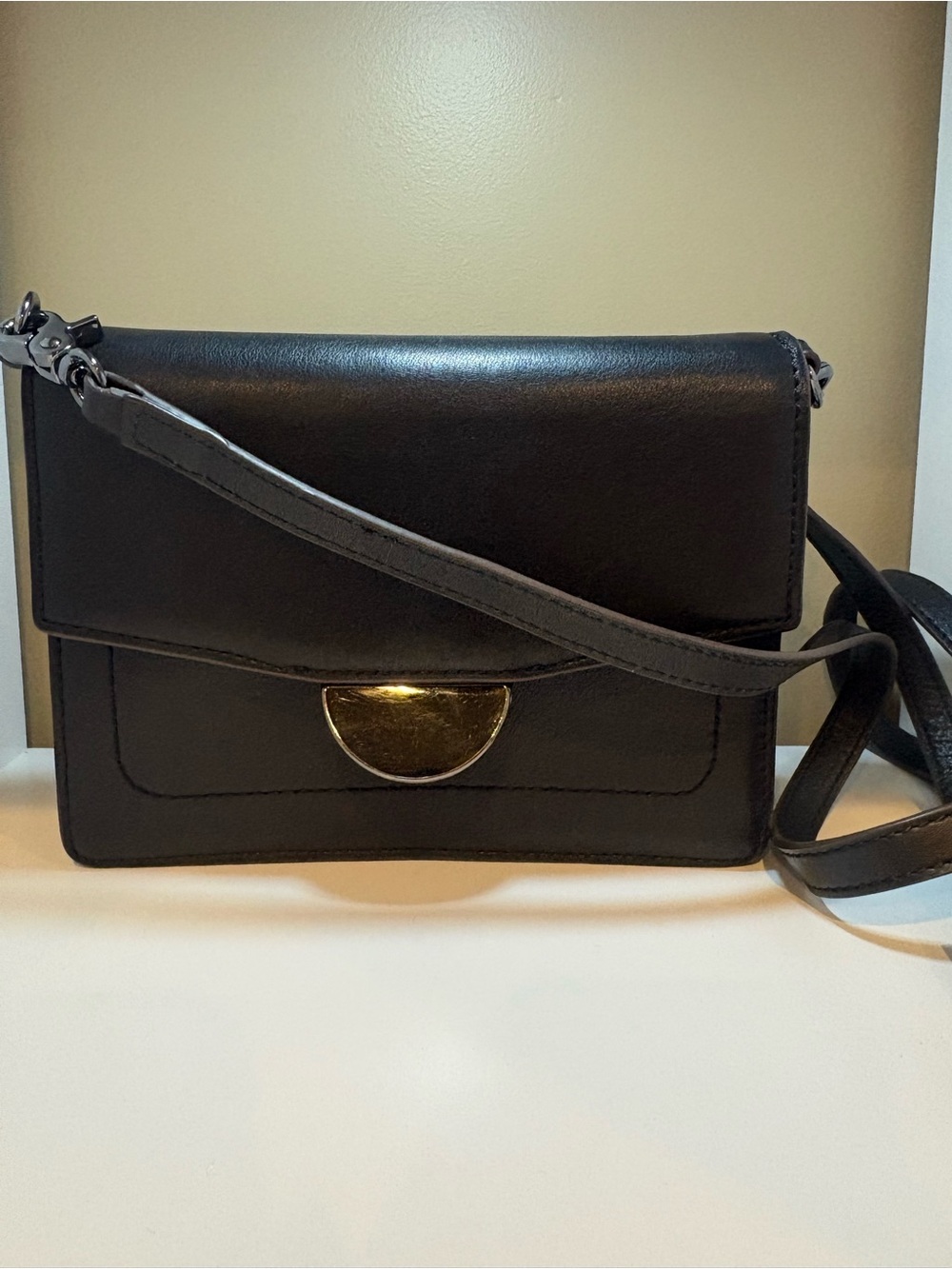 Botkier Astor Black Leather Structured Crossbody Bag